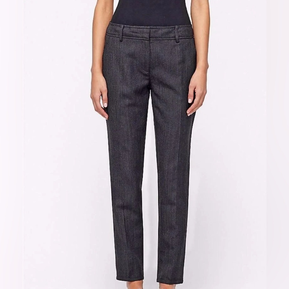 EILEEN FISHER Charcoal Gray Florentine Wool Linen Tapered Ankle Pants 12P NWT